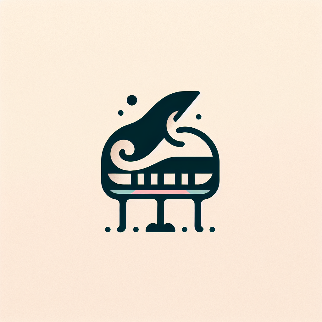 A logo for a pianist's website capturing the hidden depths and strength of music, with a design that reflects elegance and passion for classical piano. Pastel colors, not too colorful, extremely simple design. The image doesn't have to be complex